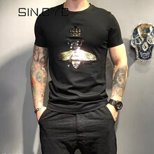 SIN.CYC 短袖 男士T恤 黑色（蜜蜂） 