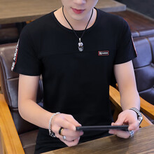 芊旻 短袖 男士T恤 808黑色 