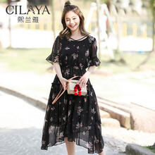 熙蘭雅（Cilaya） 植物花卉 印花，紗網(wǎng)，蕾絲 連衣裙