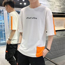 RoSo.Luu 五分袖 男士T恤 白桔 