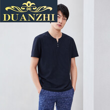 端致（DUANZHI） 長(zhǎng)袖 男士T恤 藏青T0 