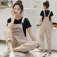 高腰牛仔背帶褲，穿出你的少女心