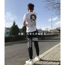 其他品牌 短袖 男士T恤 克羅心四桿褲黑+法老白【兩件】 