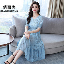 俏麗尚（QIAOLISHANG） 花色 花邊，印花 連衣裙