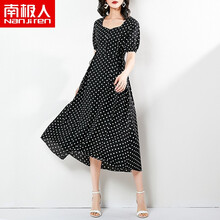 南極人（NanJiren） 圓點(diǎn) 拼接 連衣裙