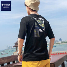 TEEK 五分袖 男士T恤 黑色 