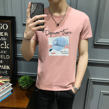 艾瓦櫟 短袖 男士T恤 T03粉紅色 