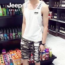 JEEP 無(wú)袖 男士T恤 白 