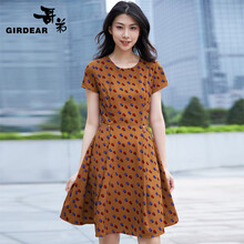 哥弟（GIRDEAR） 圓點(diǎn) 拉鏈 連衣裙