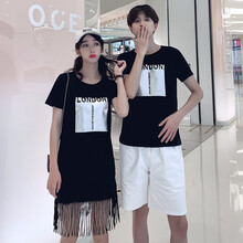 美連誠 流蘇，不規(guī)則 短袖 T恤 女 圓領(lǐng)