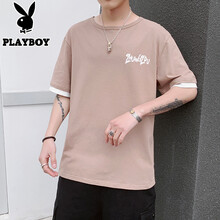 花花公子（PLAYBOY） 短袖 男士T恤 DS389卡其色 