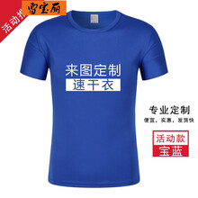 雷寶麗 短袖 男士T恤 寶藍色 速干圓領(lǐng) 