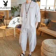 花花公子（PLAYBOY） 短袖 男士T恤 A721灰色 