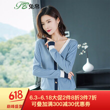 羊毛撞色開衫