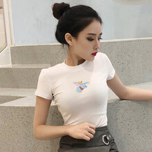 多米朶拉（DUOMIDUOLA） 印花 短袖 T恤 女 半高領(lǐng)