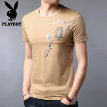 花花公子（PLAYBOY ESTABLISHED 1953） 短袖 男士T恤 HH1036BX卡其 