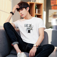 古萊登（GODLIKE） 短袖 男士T恤 素描白 