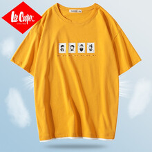 Lee Cooper 五分袖 男士T恤 1906黃色【純棉】 