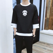 古萊登（GODLIKE） 七分袖 男士T恤 黑色829 