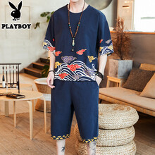花花公子（PLAYBOY OUTDOOR） 短袖 男士T恤 A720藏青色 
