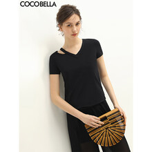 COCOBELLA 不對稱 短袖 T恤 女 V領(lǐng)