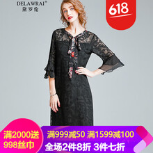 絲連衣裙綢繡花,元素,樣式,趨勢,新款,流行