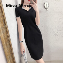 蜜莎蜜拉（Mirza Mirror） 纯色 拼接，拉链 连衣裙