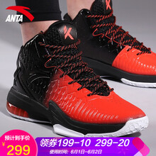安踏（ANTA）籃球鞋黑/熒光亮深紅/安踏白 39，40，41，42，43