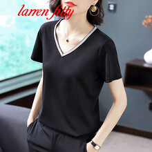 larren fitty 亮片 短袖 T恤 女 V領(lǐng)