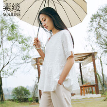 圓領(lǐng)印花上衣，微胖妹子的好幫手