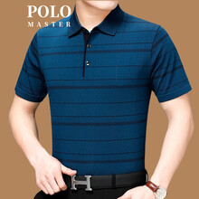 MASTER POLO 短袖 男士T恤 蘭色條紋款 
