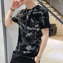 其他品牌 短袖 男士T恤 T13096 黑色 