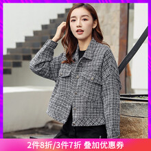 元素,外套,千鳥(niǎo)格短外套女,趨勢(shì),新款,流行,樣式