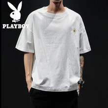 花花公子（PLAYBOY） 短袖 男士T恤 白色T124 