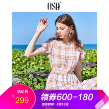 OSA 格子 荷葉邊 連衣裙