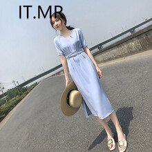 IT.MR 純色 撞色 連衣裙