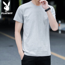 花花公子（PLAYBOY ESTABLISHED 1953） 長袖 男士T恤 灰色1234 
