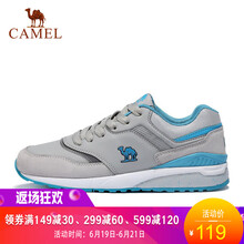 駱駝（CAMEL）跑步鞋淺灰/淺藍(lán)/女/A73602601  