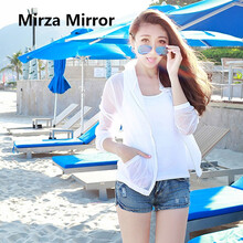 蜜莎蜜拉（Mirza Mirror） 連帽 長袖 女 短外套 口袋，透視，紐扣，拉鏈，金屬裝飾