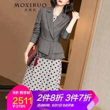 波點西服外套女