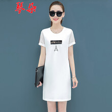 琴朵（QINDUO） 刺繡，紗網(wǎng) 短袖 T恤 女 圓領(lǐng)