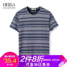 海一家（Hieiika） 短袖 男士T恤 藏青條紋16 