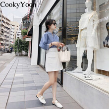 CookyYoon  拼接，紐扣，褶皺 連衣裙