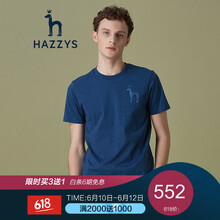 哈吉斯（HAZZYS） 長袖 男士T恤 深藍色DL 