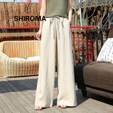 SHIROMA 自然腰 闊腿褲 女 長(zhǎng)褲 休閑褲