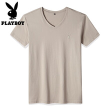 花花公子（PLAYBOY） 短袖 男士T恤 卡其1127 