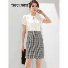 TOUCHPOINT 格子 拼接，格子，拉鏈 連衣裙