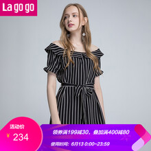 lagogo  條紋，蕾絲 連衣裙