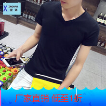 星涵（XINGHAN） 短袖 男士T恤 黑色V領 