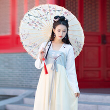 韓云魅尚（HANYUNMEISHANG） 純色 繡花 連衣裙